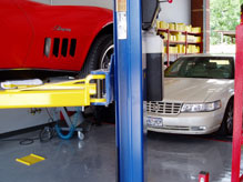 Corvette on the rack